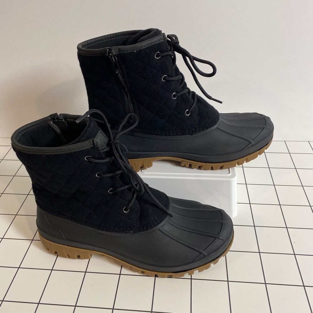 Step Queen STQ Women's Quilted Duck Boots  - Black - Size 10
